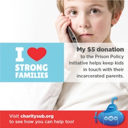 banner from CharitySub showing what a $5 gift to the Prison Policy Initiative will do