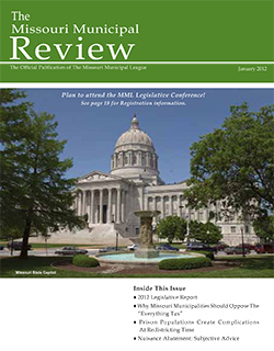 cover of january 2012 missouri municipal review magazine