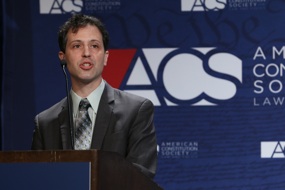 Peter Wagner giving speech after receiving David Carliner Award from the American Constitution Society