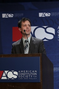 Peter Wagner giving speech after receiving David Carliner Award from the American Constitution Society
