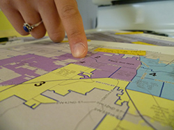 Pointing out the jail on the City of Ocala redistricting map