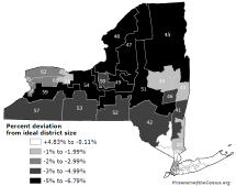 map showing the districts in NY that could not exist without prisoners as population