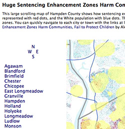 thumbnail of our Hampden county-wide full interactive page map of the sentencing enhancement zones in effect in 2008