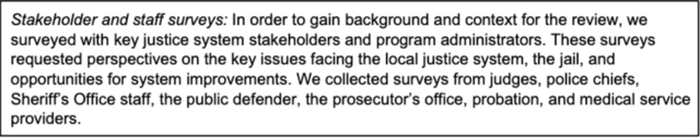 Screenshot from Montgomery County's assessment showing no community members were consulted.